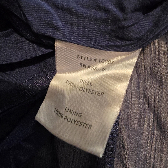 Hutch Tate Gown In Navy printed chiffon Short sleeves V-neckline Size 6 - Picture 8 of 12